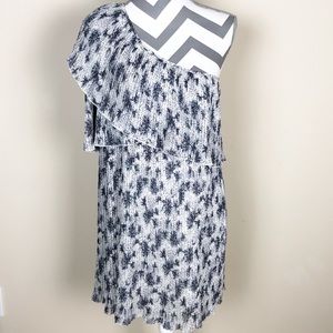 Miss Me Couture One Shoulder Accordion Pleat Dress